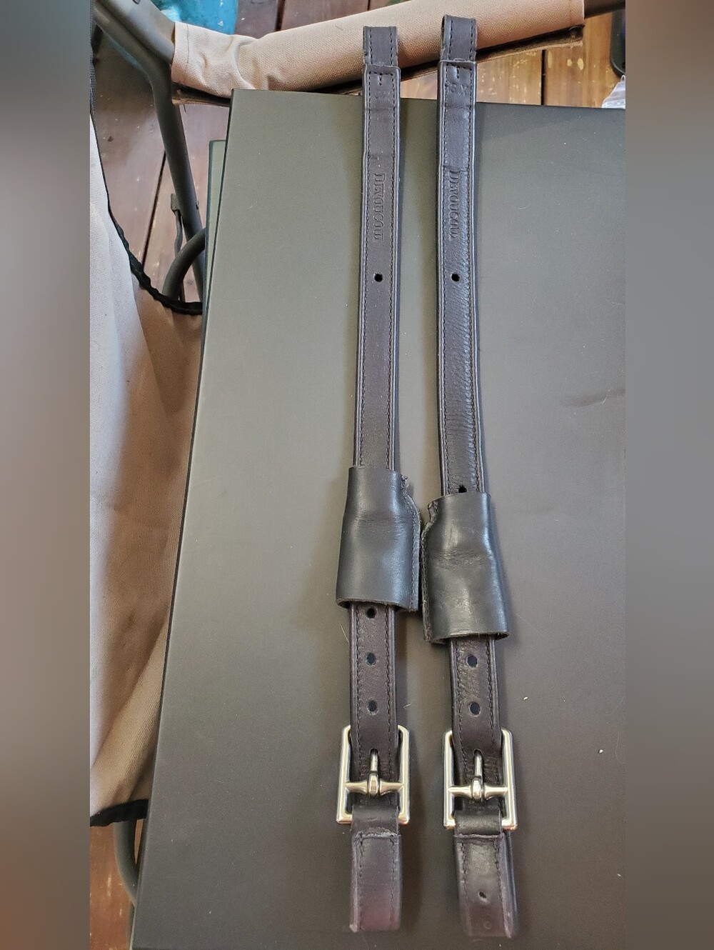 Devoucoux mono stirrup leathers, Makila model, XS. New.